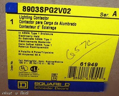 New square d 8903-SPG2-V02 contactor 60 a 8903SPG2V02