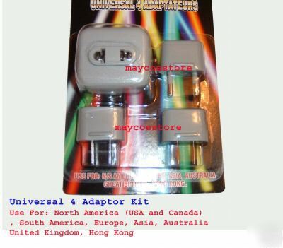 World travel electrical adaptor plug kit usa canada uk