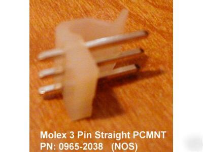 Molex 3 pin male str. connector pcmnt 0965-2038 qty: 8