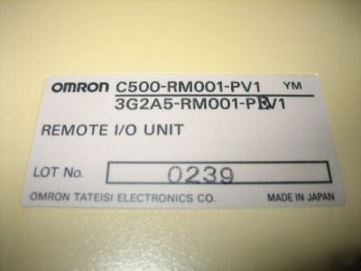 Omron C500-RM001-PV1 remote i/o unit 3G2A5-RM001-PEV1