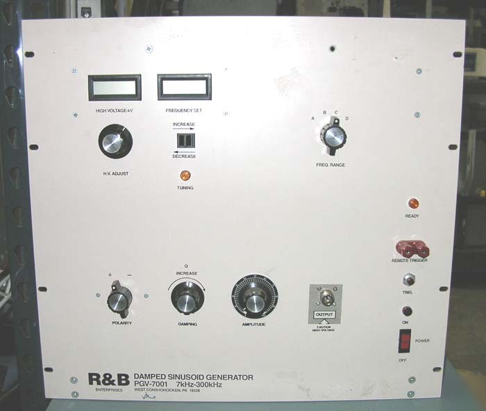 R+b damped sinusoid generator pgv-7001: 7 khz - 300 khz