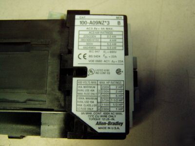 Allen bradley contactor m/n: 100-A09NZ*3