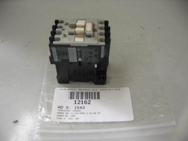 Allen bradley 700-F22OA1 4P/120V coil relay contactor