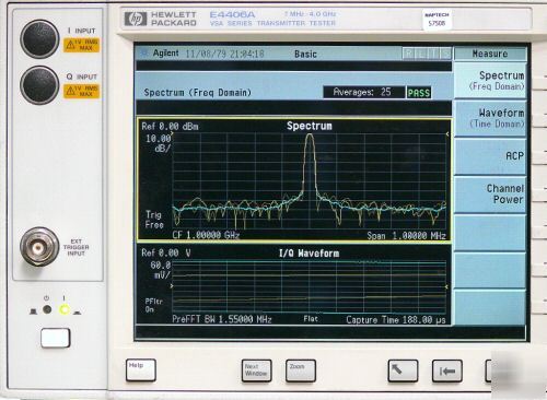 Agilent hp E4406A vsa transmitter tester, 7 mhz - 4 ghz