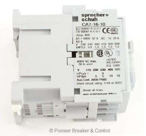 New s+s sprecher+schuh contactor CA7-16-10 3POLE
