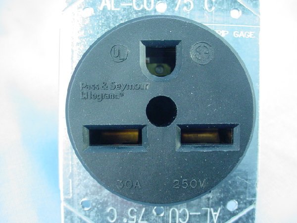 P&s straight receptacle outlet 6-30 30A 250V 3801