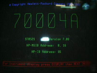 Hewlett packard agilent 70004A display mainfraim
