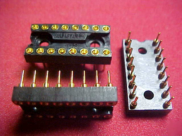 New 25PC augat 16 pin dip machine pin ic socket gold 
