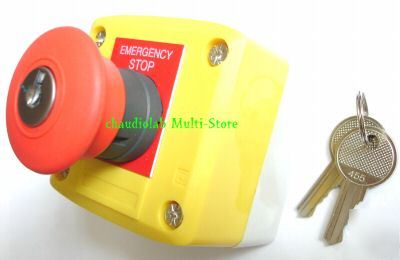 New emergency stop push button control station w/key #2