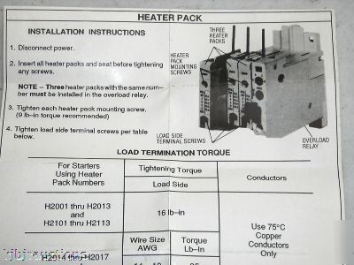 2 cutler hammer H2008A-3 freedom heater packs 