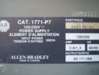 Allen-bradley P7 power supply 1771-P7, 1771P7