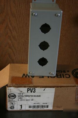 B-line PV3 vertical 3 hole pushbutton enclosure