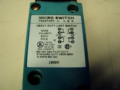 Honeywell micro switch heavy duty limit switch LSM2H