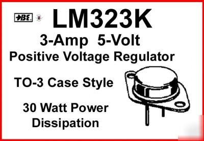 LM323K LM323 3-amp 5-volt pos voltage reg to-3 (2-pack)
