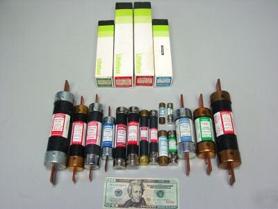 Littlefuse lot 15 assorted buss fuses, nls, nln, flnr