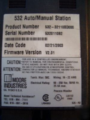 Moore industries controller control 532 532-32110BD000