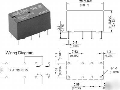 Song chuan 48VDC 1A dpdt pcb mount relay ( 2-pack )