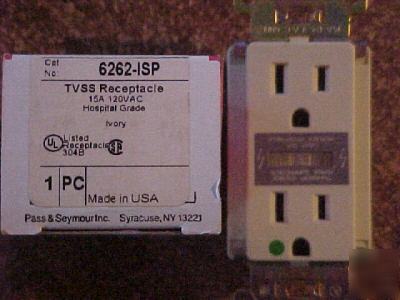 Tvss 15 amp hospital grade p&s duplex plug outlet