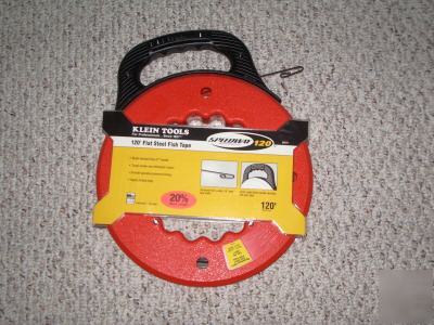 New klein tools 50211 120' flat steel fish tape- -