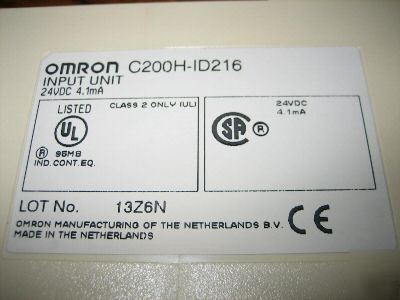 Omron C200H-ID216 24VDC input unit C200HID216 (4.1MA)