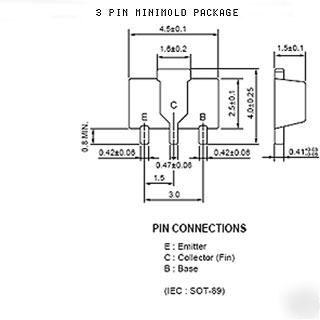 Rohm RXT2222A sot-89 pkg .6A 1.2W npn transistor 100PCS
