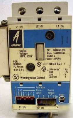 Westinghouse ac motor starter / contactor W200MLCFC