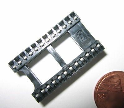 22-pin soldertail ic socket low profile black 22PIN st