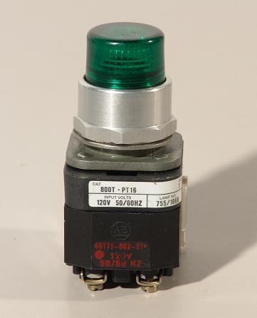 Allen bradley 800T-PT16 120V green pushbutton switch