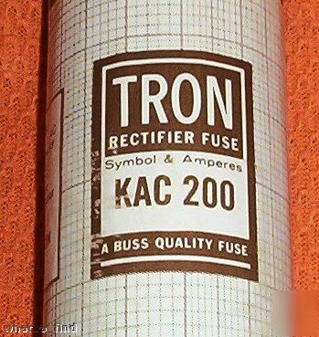 New buss tron kac 200 amp rectifier fuse warranty 