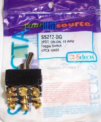 Selecta switch SS212-bg 3PDT on-on 15 amp toggle nip