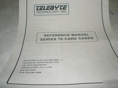 Telebyte modular card cage model 76C