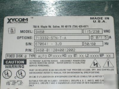 Xycom industrial computer model 9460