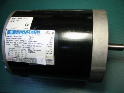 Marathon motor 1 hp, 3 ph, 208-230/460 volt, 3450 rpm