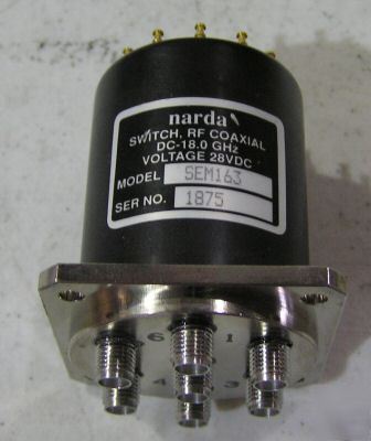 Narda dc-18 ghz 28V SP6T rf coax switch sem 163 SEM163