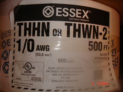 New 1/0 electrical wire 500' brand spool electric feed