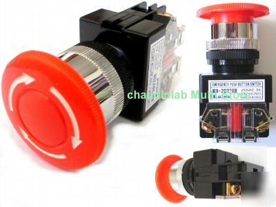 New hq emergency stop push button switch 250V 6A #2002