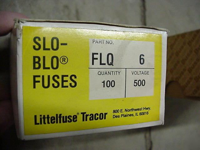 New slo blo littlefuse tracor 100 fuses FLQ6 nos 