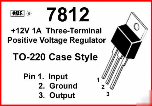7812 LM340T12 12V 1A pos regulator to-220 ( 20-pack )