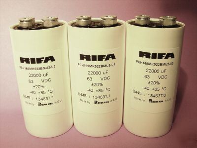 (10) revox rifa PEH169MK522BMU2 22000UF 63VDC capacitor