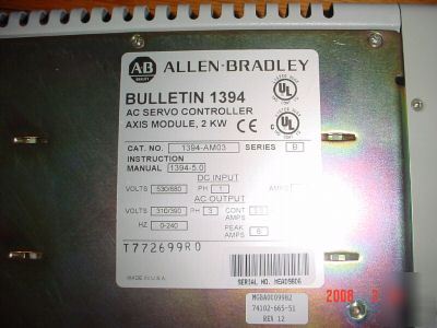 Allen bradley 1394 servo axis module 2 kw