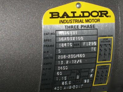 Baldor industrial motor VM3613T 3 phase