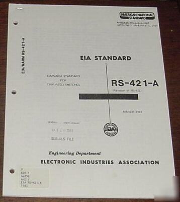 Eia/narm standard for dry reed switches rs-421-a