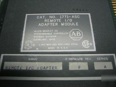 Ab allen bradley 1771-asc 1771ASC remote firm f ser a