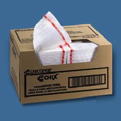 Chix foodservice white/red towels-chi 8230