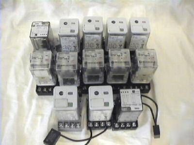 13 used allen bradley relays with sockets HA32A1/32Z12