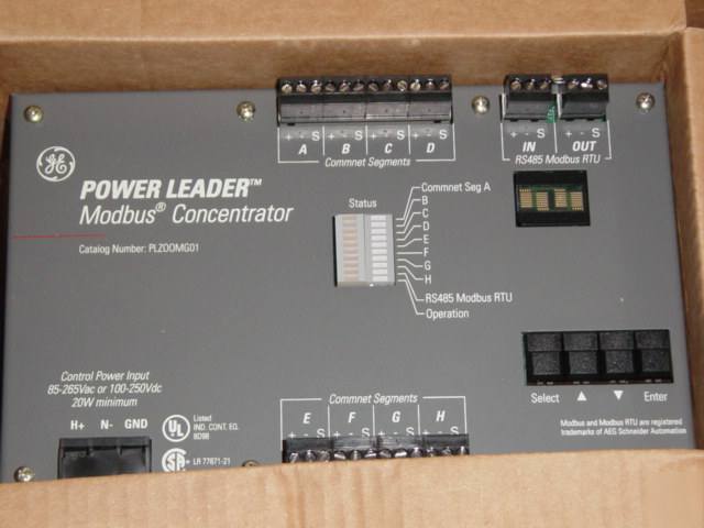 Ge PLZ00MG01 power leader modbus concentrator
