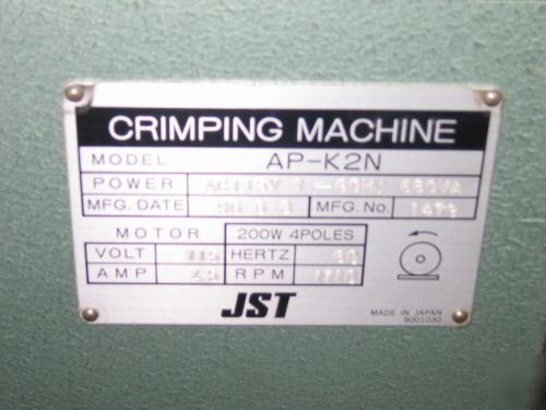 Jst ap-2KN semi auto termination crimping press - nice
