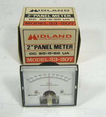 Midland 2'' panel meter dc model 23-207 microamperes