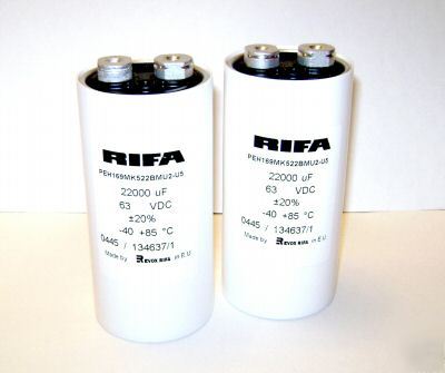 (2) rifa PEH169MK522BMU2-U5 22000UF 63VDC capacitors