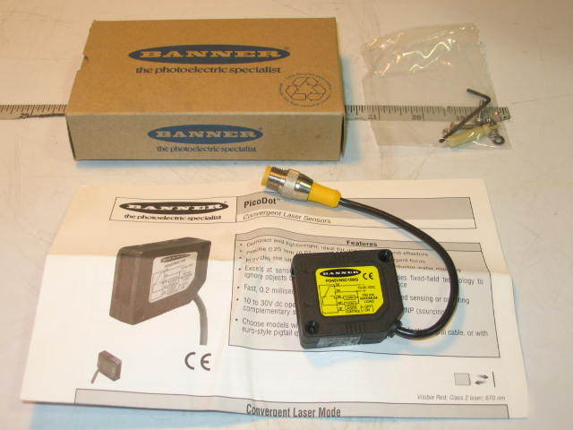 New banner picodot convergent laser sensor PD45VN6C100Q